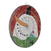 暗いココアが付いている青いクリスマスのマグ ダーツボード (正面左)