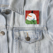 暗いココアが付いている青いクリスマスのマグ 缶バッジ (インサイチュ)