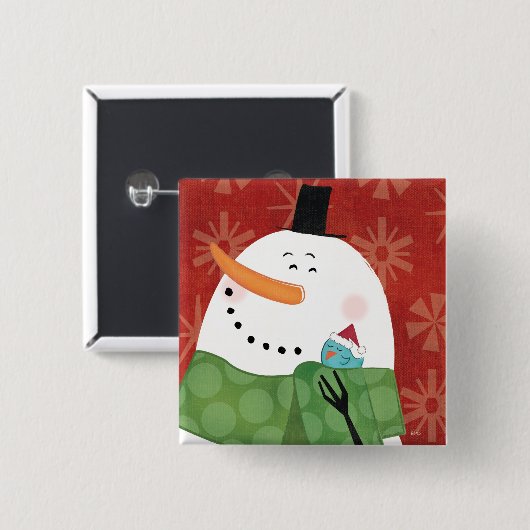 暗いココアが付いている青いクリスマスのマグ 缶バッジ (正面&裏面)