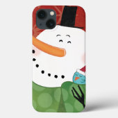 暗いココアが付いている青いクリスマスのマグ Case-Mate iPhoneケース (裏面)