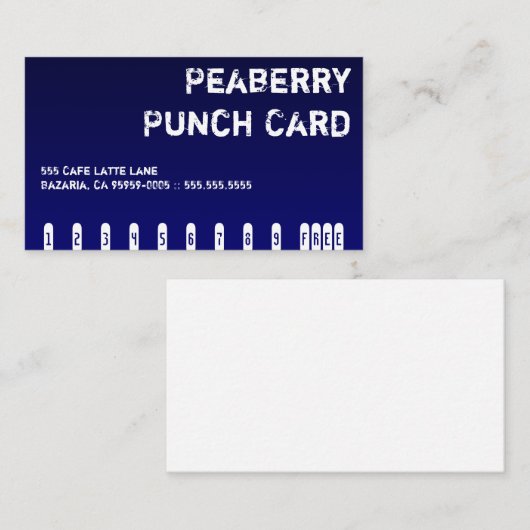 暗いコーヒー飲み物のパンチカード ロイヤリティカード (正面/裏面)