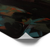 暗いゴシックの妖精 – 森の中でゴシックの翼の女の子 ポスター (角)