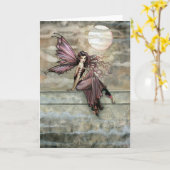 暗いゴシック様式ロマンチックな妖精カード~のブランク カード (黄色い花)