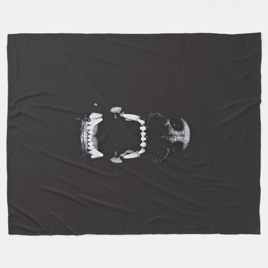 暗いゴシック様式地獄の猟犬のファンタジーの芸術 フリースブランケット (正面(横))