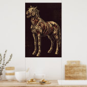 暗いゴシック調の背景の不死の馬 ポスター (キッチン)