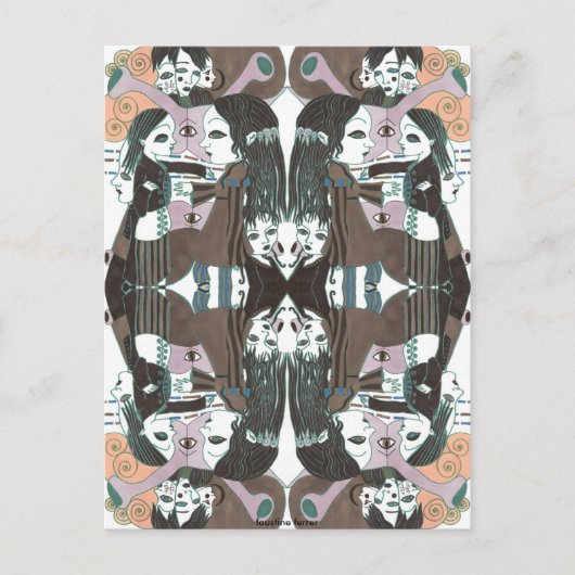 暗いサイケリズムカタツムリの葉書 ポストカード (正面)