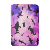 暗いシャドーフィッシュサメのグラデーション銀河系宇宙 バスマット (正面縦)