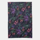 暗いジャングルの花 キッチンタオル (縦)