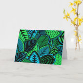 暗いジャングルの葉 カード (黄色い花)