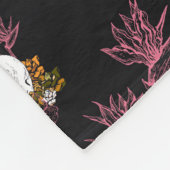 暗いスカルと暗い鳥 フリースブランケット (角)