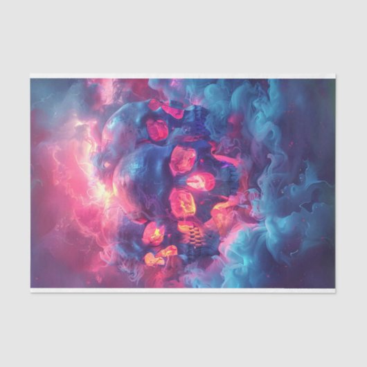 暗いスカルのネオングロー 薄葉紙 (正面)