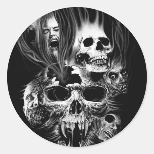 暗いスカルシール ラウンドシール (正面)