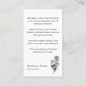 暗いスカル骨の入れ墨アフターケアの指示 名刺 (裏面)