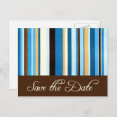 暗いストライプ日付の保存 案内ポストカード (正面/裏面)