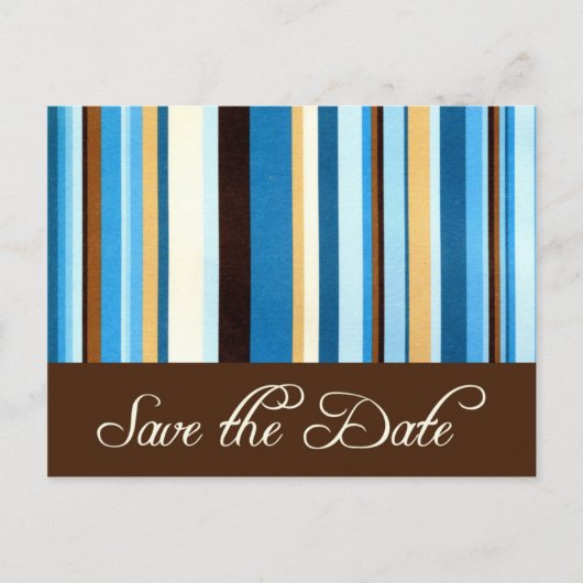 暗いストライプ日付の保存 案内ポストカード (正面)