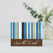 暗いストライプ日付の保存 案内ポストカード (スタンド正面)