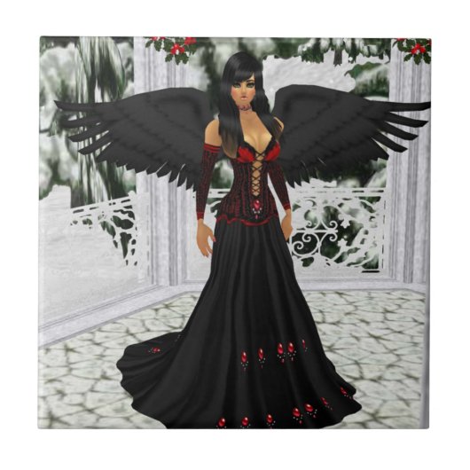 暗いタイルの天使 タイル (正面)