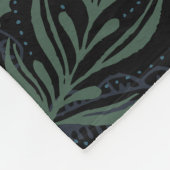 暗いターコイズの、青および緑のペイズリー フリースブランケット (角)