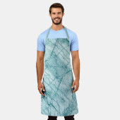 暗いターコイズマーブルルック エプロン (着用した状態)