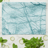 暗いターコイズマーブルルック キッチンタオル (折り畳み)