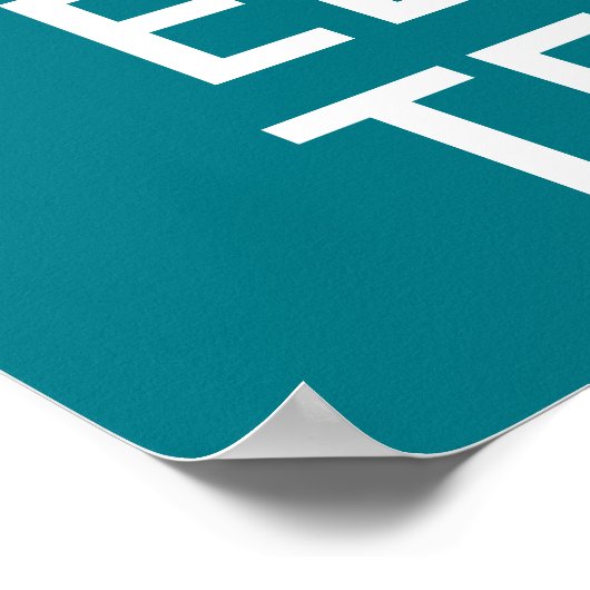 暗いターコイズ保のCalmとEdit文字 ポスター (角)