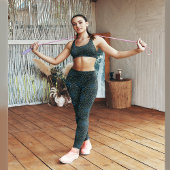 暗いターコイズ旋回パターンのレギング レギンス