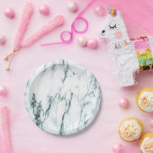 暗いターコイズ静脈大理石の外観 ペーパープレート (パーティー)