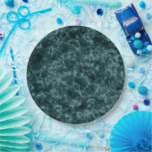 暗いターコイズ、大理石 ペーパープレート (パーティー)