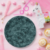 暗いターコイズ、大理石 ペーパープレート (パーティー)