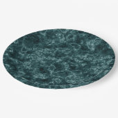 暗いターコイズ、大理石 ペーパープレート (アングル)