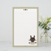 暗いチョコレートトラッフルのバニー 便箋 (スタンド正面)