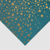 暗いティール(緑がかった色)および金属金ゴールドの紙吹雪 薄葉紙 (詳細)