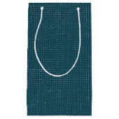 暗いティール（緑がかった色）の手書きドット スモールペーパーバッグ (正面)