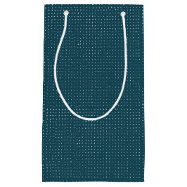 暗いティール（緑がかった色）の手書きドット スモールペーパーバッグ