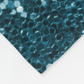 暗いティール(緑がかった色)の青くフェイクなグリッターおよびダイヤモンド フリースブランケット (角)