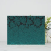 暗いティール（緑がかった色）エレガント多肉性パターンの切り離し (スタンド正面)