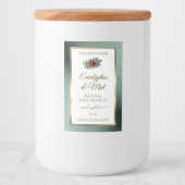 暗いティール（緑がかった色）グリッター白い製品ラベルLadybug フードラベル (正面)