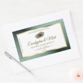 暗いティール(緑がかった色)グリッター白い製品ラベルLadybug 長方形シール (封筒)