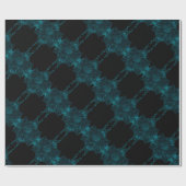 暗いティール(緑がかった色)バラ結婚の包装紙 ラッピングペーパー (フラット)