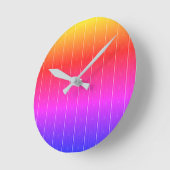 暗いティール（緑がかった色）格子 ラウンド壁時計 (傾斜)