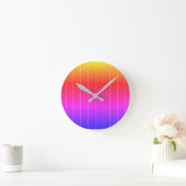 暗いティール（緑がかった色）格子 ラウンド壁時計 (ホーム)