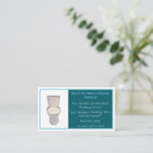 暗いティール(緑がかった色)配管設備サービストイレ 名刺 (スタンド正面)