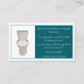 暗いティール(緑がかった色)配管設備サービストイレ 名刺 (正面)