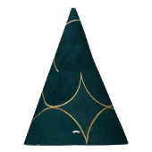 暗いティール（緑がかった色）、金ゴールドサークル水色。 パーティーハット (右)