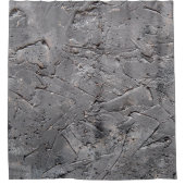 暗いテクスグランジチャの背景、ひび割れた石の壁 シャワーカーテン (正面)