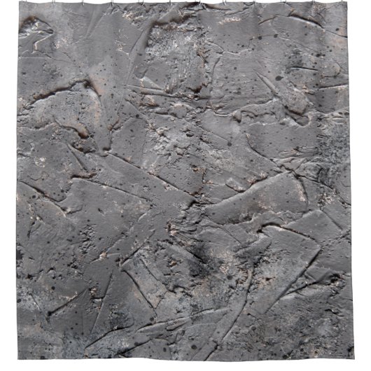 暗いテクスグランジチャの背景、ひび割れた石の壁 シャワーカーテン (正面)