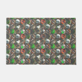 暗いテクスチャの色付き円 ドアマット (正面)