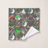 暗いテクスチャの色付き円 バスタオルセット (ウォッシュタオル)