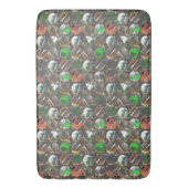 暗いテクスチャの色付き円 バスマット (正面縦)