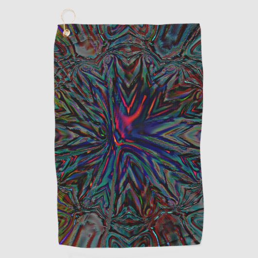 暗いデジタル錆び素朴なエンボスストロークth ゴルフタオル (正面)